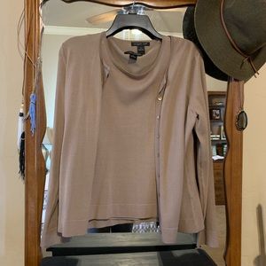 Taupe Cardigan with matching shell/tank